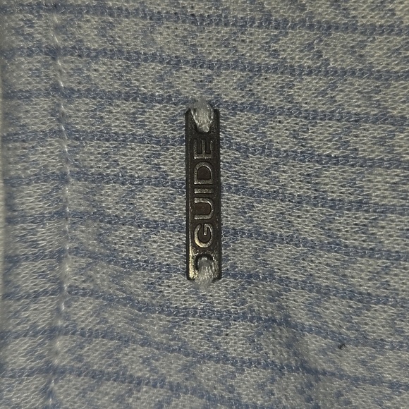 Guide London Men's Patterned Polo Shirt Light Blue/White Size L - Picture 7 of 10